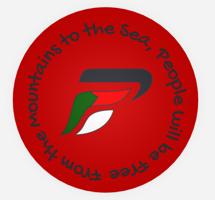 FrePeople Mountains to the Sea Black on Red Palestine Freedom Sticker
