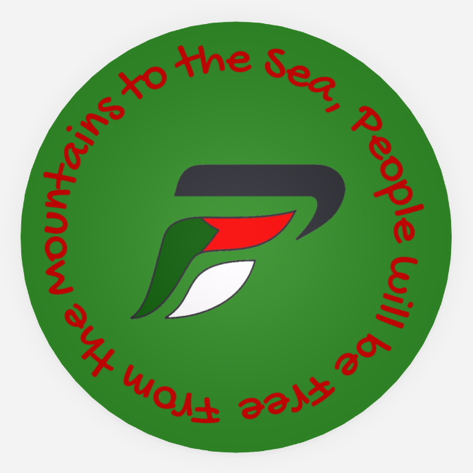 FrePeople Mountains to the Sea Red on Green Palestine Freedom Sticker